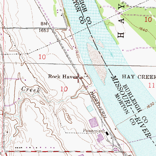 Topographic Map of Rock Haven, ND