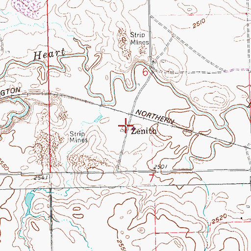 Topographic Map of Zenith, ND