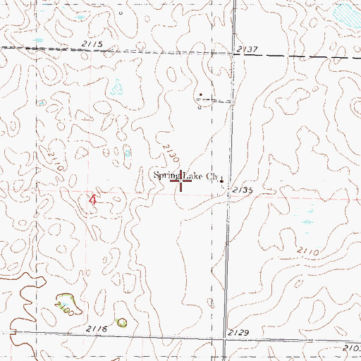 Topographic Map of Spring Lake Church, ND