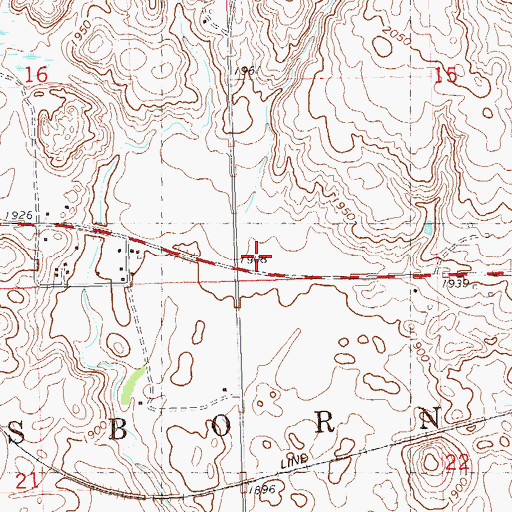 Topographic Map of Township of Osborn, ND