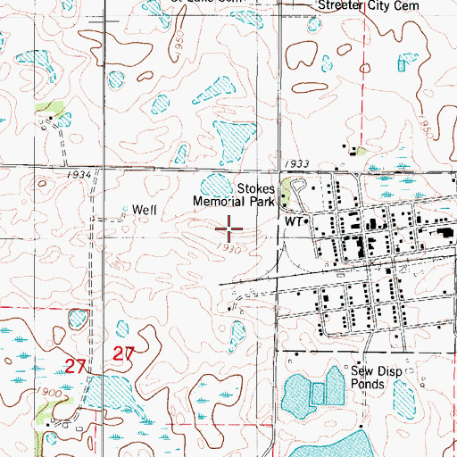 Topographic Map of Stokes Memorial Park, ND