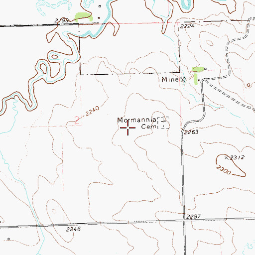 Topographic Map of Mormannia Cemetery, ND
