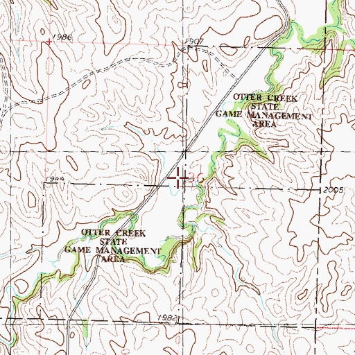 Topographic Map of Otter Creek State Game Management Area, ND