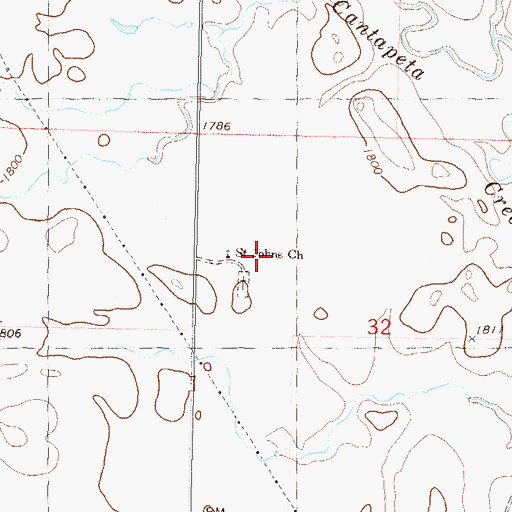 Topographic Map of Saint Johns Church, ND