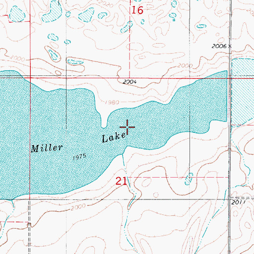 Topographic Map of Miller Lake, ND