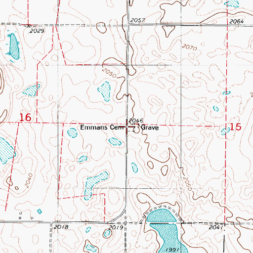 Topographic Map of Emmaus Cemetery, ND