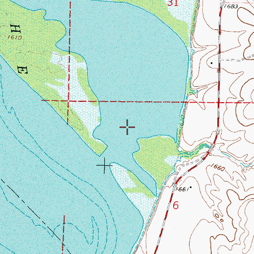 Topographic Map of Wilde Lake, ND