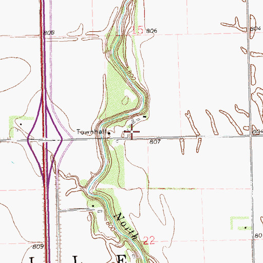 Topographic Map of Walshville (historical), ND