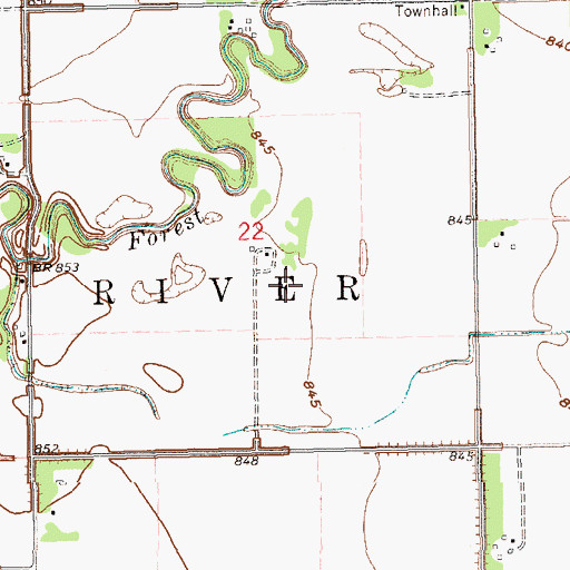 Topographic Map of Forest River (historical), ND