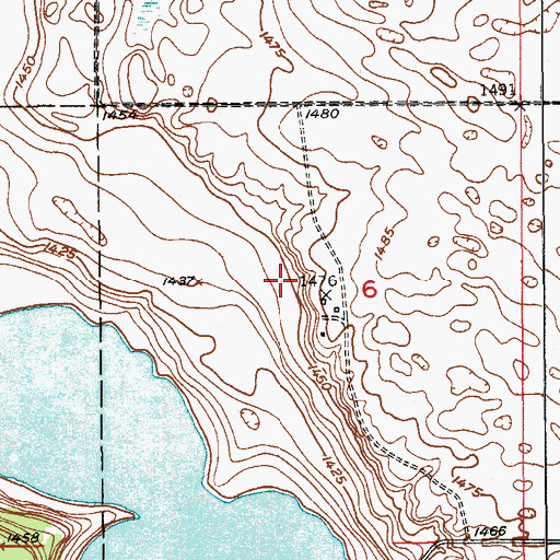 Topographic Map of Wamduska (historical), ND