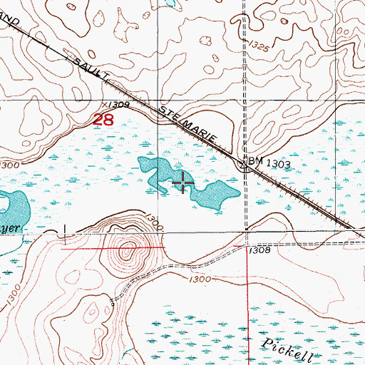 Topographic Map of Lake Schimmer, ND