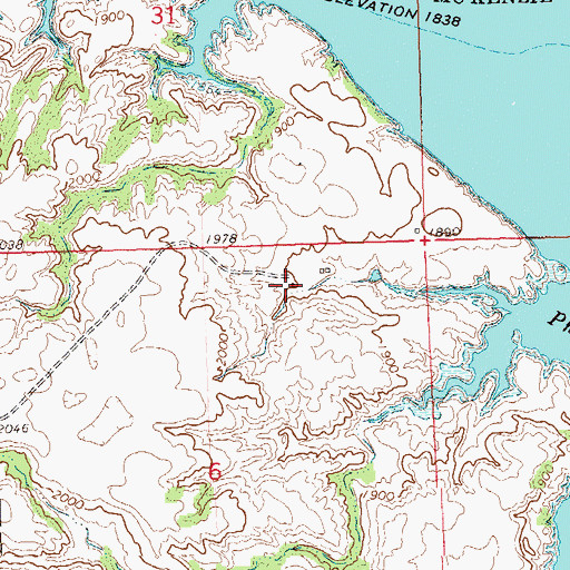 Topographic Map of J Phelps Ranch, ND