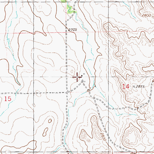 Topographic Map of Pietz Ranch, ND