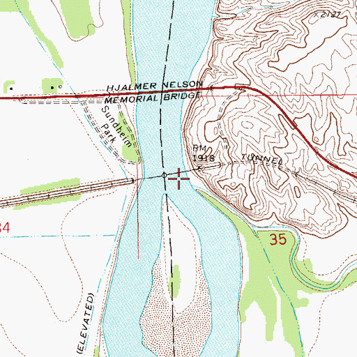 Topographic Map of Charbonneau Creek, ND