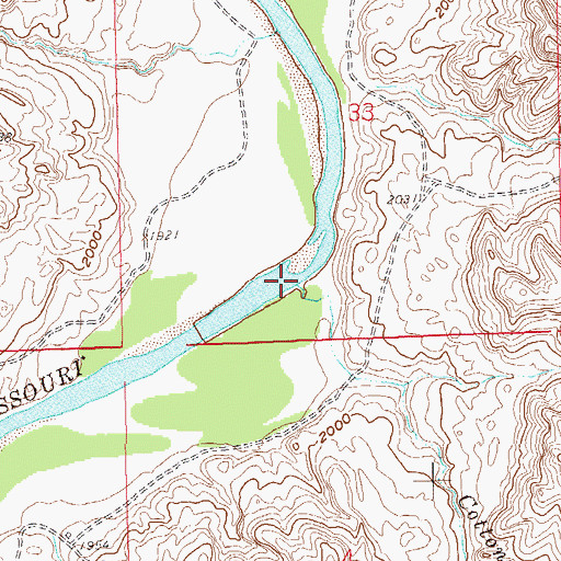 Topographic Map of Cottonwood Creek, ND