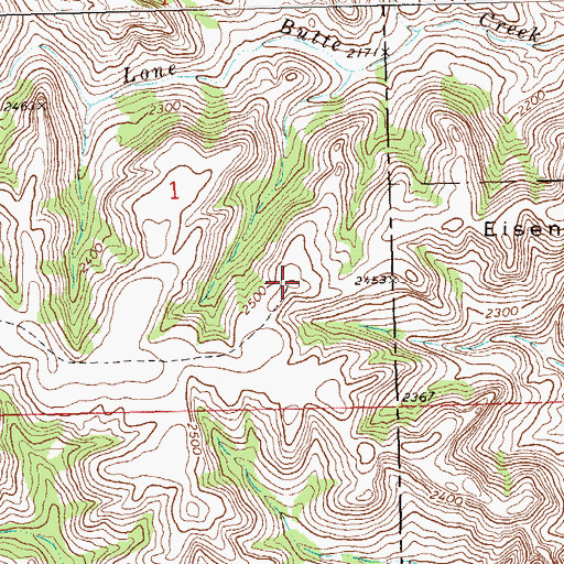 Topographic Map of Eisenhower Divide, ND
