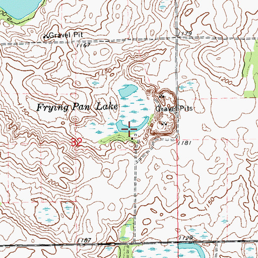 Topographic Map of Frying Pan Lake, ND