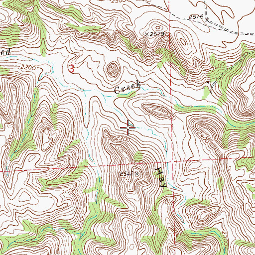 Topographic Map of Hay Coulee, ND