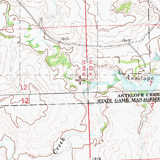 Topographic Map of Little Antelope Creek, ND
