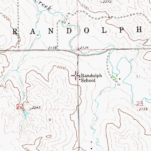 Topographic Map of Randolph School, ND