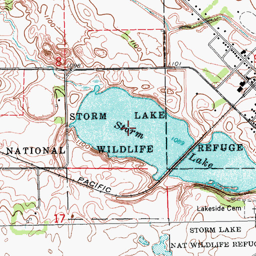 Topographic Map of Storm Lake, ND