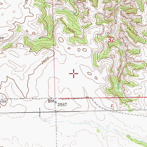 Topographic Map of Watson Private Airstrip (historical), ND