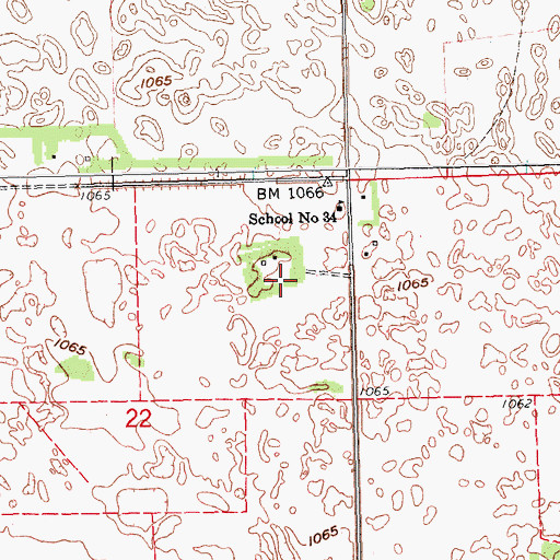 Topographic Map of Sheyenne Township Hall, ND