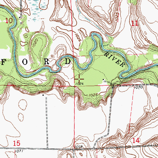 Topographic Map of Bonnersville (historical), ND