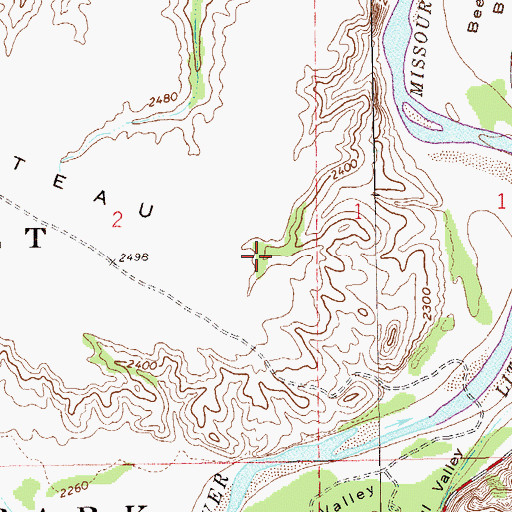 Topographic Map of Big Plateau Spring, ND