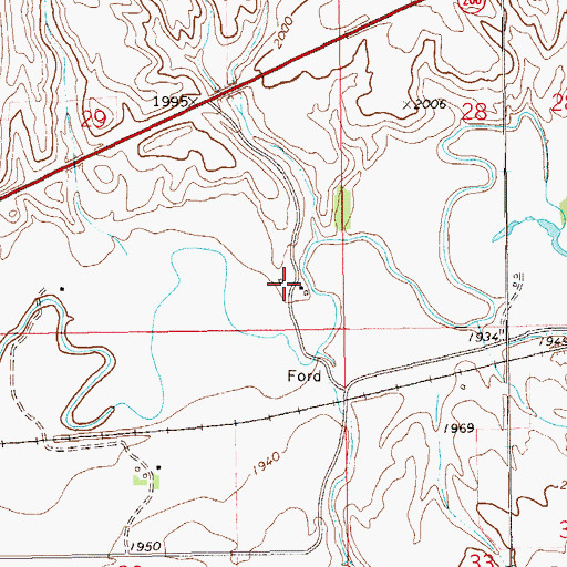 Topographic Map of R Oakland Ranch, ND