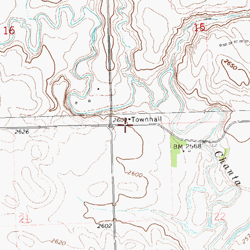 Topographic Map of Cedar Townhall, ND