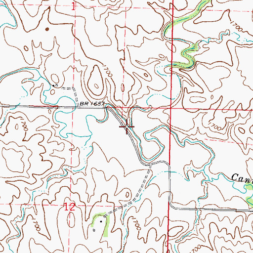 Topographic Map of Northwest Branch Cantapeta Creek, ND