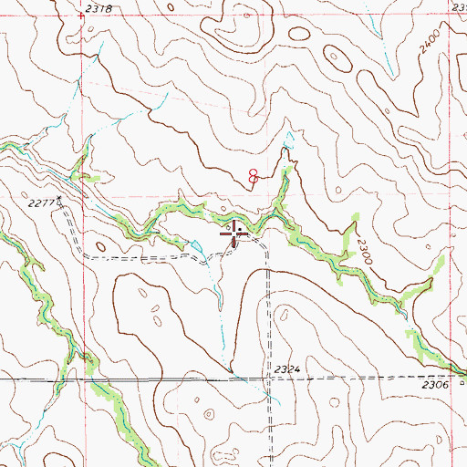 Topographic Map of D Greenwood Ranch, ND