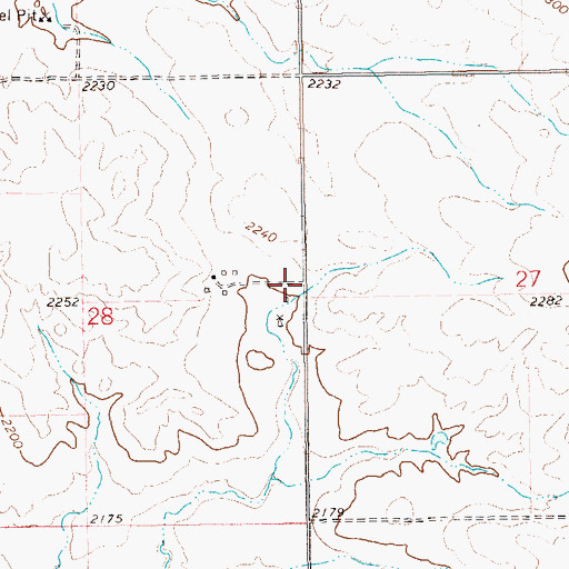 Topographic Map of R Wolf Ranch, ND