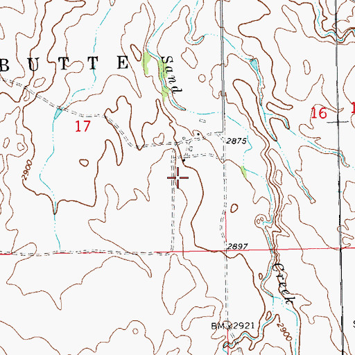 Topographic Map of Pope Ranch, ND