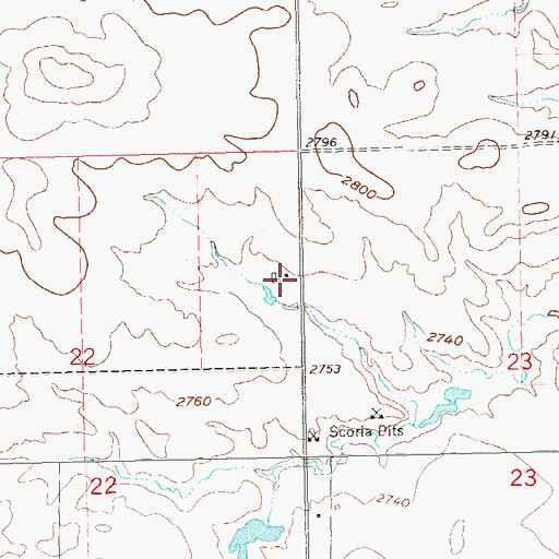 Topographic Map of Miller Ranch, ND