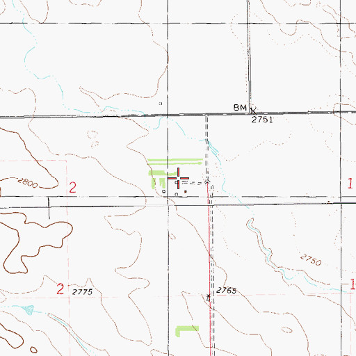 Topographic Map of Remillong Ranch, ND