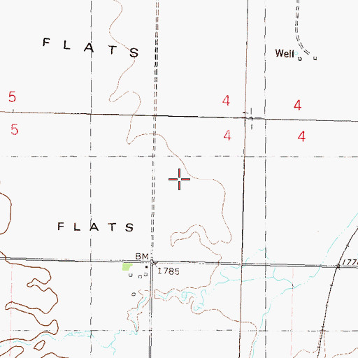 Topographic Map of Unorganized Territory of East Morton, ND