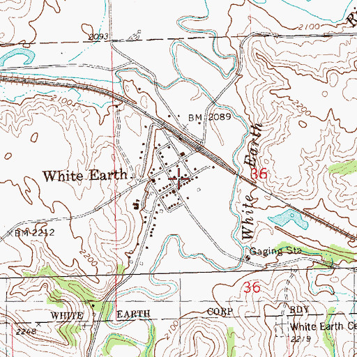 Topographic Map of City of White Earth, ND
