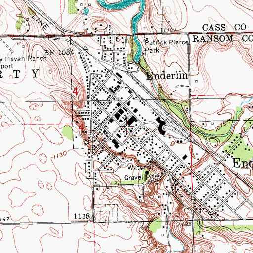 Topographic Map of Enderlin, ND