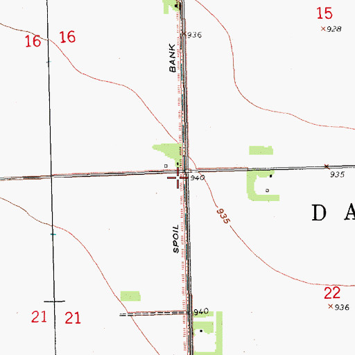 Topographic Map of Township of Davenport, ND