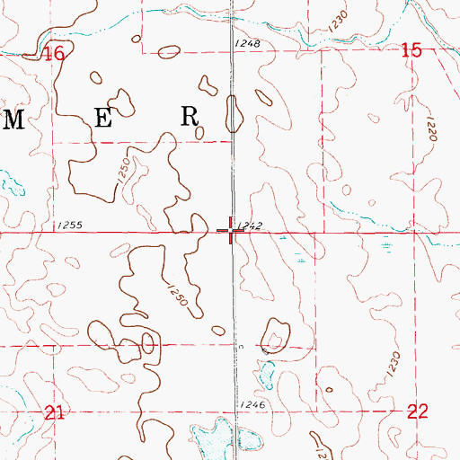Topographic Map of Township of Weimer, ND