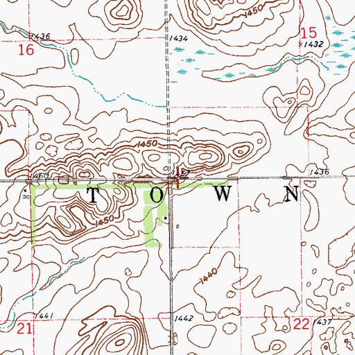 Topographic Map of Township of Lake Town, ND
