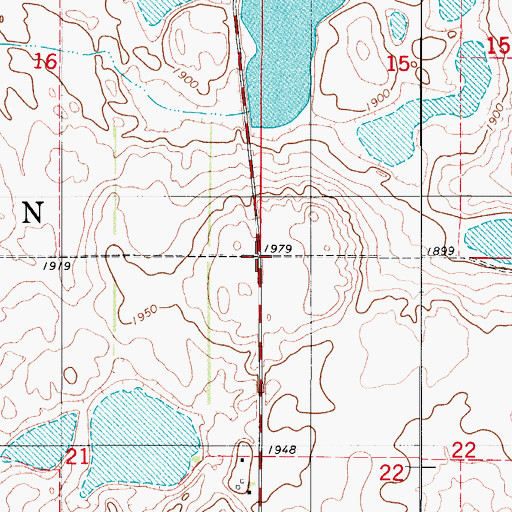 Topographic Map of Township of Griffin, ND