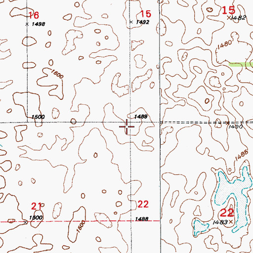 Topographic Map of Township of Corwin, ND