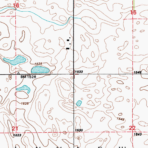 Topographic Map of Township of Plainview, ND