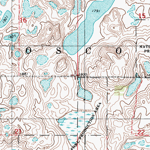 Topographic Map of Township of Iosco, ND