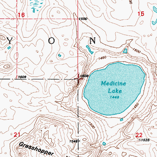 Topographic Map of Township of Lyon, ND