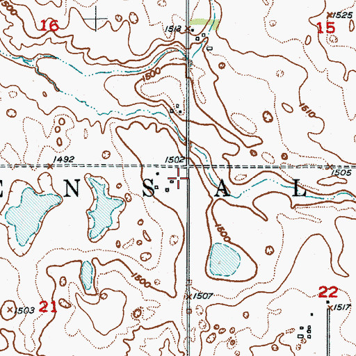 Topographic Map of Township of Kensal, ND