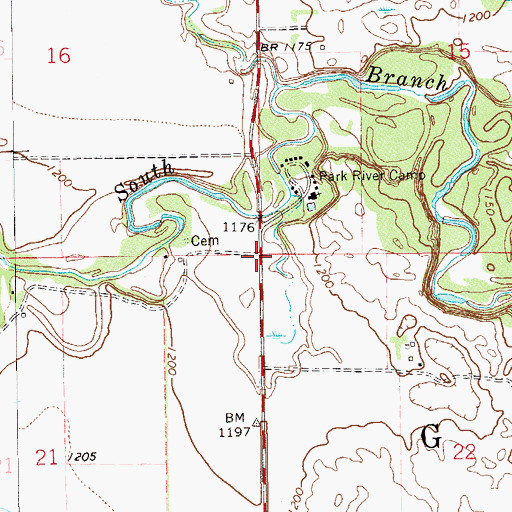 Topographic Map of Township of Golden, ND